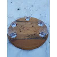 Whiskyfass Spinner Mit Islay Brennerei Karte Und Glencairn Glaswaren von RezaWoodDesigns