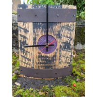 Whiskyfass Tischuhr-Harris Tweed Uhr- Geschenk Zur Wohnungsweihung - Verlobungsgeschenk Für Sie Holzuhr von RezaWoodDesigns