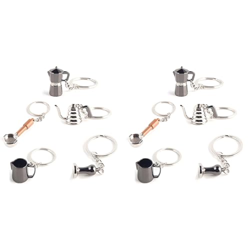 Rfeeuubft 10PCS Kaffee Manipulation Schlüsselbund Espresso Siebträger Moka Schlüsselring Tragbares Kaffee Zubehör Geschenk von Rfeeuubft