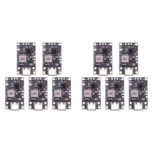 Rfeeuubft 10x 3,7 V 2S Lithium-Batterie-Boost- Typ C Unterstützt QC-Schnellladung mit LED-Anzeige für Ausgeglichene Ladung von Rfeeuubft