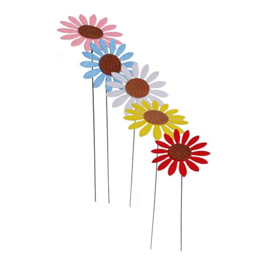 Rfeeuubft 12,6 Sonnenblume, 30 Stück Metall-Gänseblümchen-Gartenpfähle für Garten, Rasendekoration (Sonnenblume) von Rfeeuubft