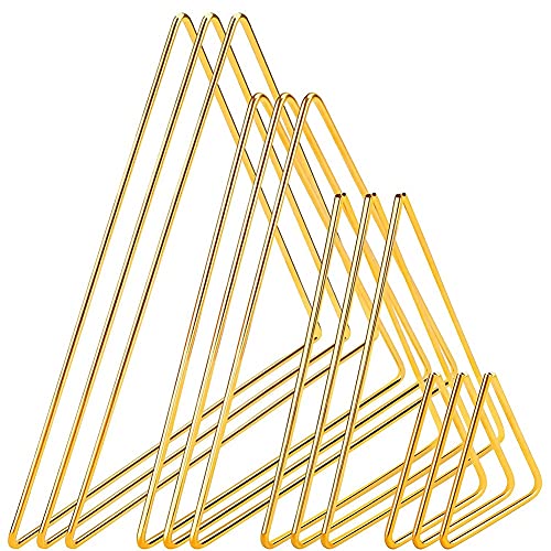 Rfeeuubft 12 StüCk Gold FäNger Ringe Metall Reifen Makramee Ring für Hochzeit Kranz Dekor, FäNger (Dreieckig) von Rfeeuubft