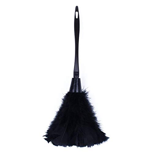 Rfeeuubft 1Pc Turkey Staubwedel Mit Schwarzem Kunststoffgriff Reinigungswerkzeug (Schwarz) 35Cm von Rfeeuubft