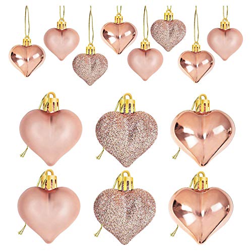 Rfeeuubft 24 Stück Ornamente in einer Form von San- in Rosa Kugeln Ornamente Eine Form für Dekorationen Hängen Am von Rfeeuubft