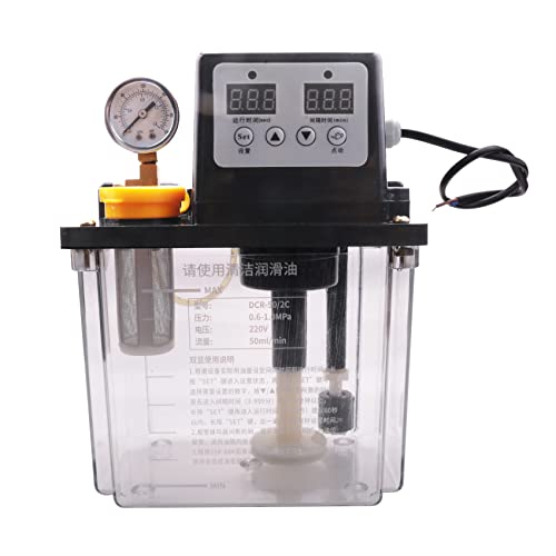Rfeeuubft 2L Schmierölpumpe Automatische Schmierölpumpe Elektromagnetische Schmierpumpe Schmierölpumpe Schmierstoffpumpe mit Manometer von Rfeeuubft