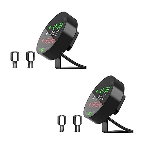 Rfeeuubft 2X 5 in 1 Motorrad Wasser Temperatur Messer USB Wiederaufladbare Zeit Voltmeter LED Sicht Messer mit Temperatur Sensor Rfeeuubft 2X 5 in 1 Motorrad Wasser Temperatur Messer USB Wiederaufladbare Zeit Voltmeter LED Sicht Messer mit Temperatur Sensor von Rfeeuubft