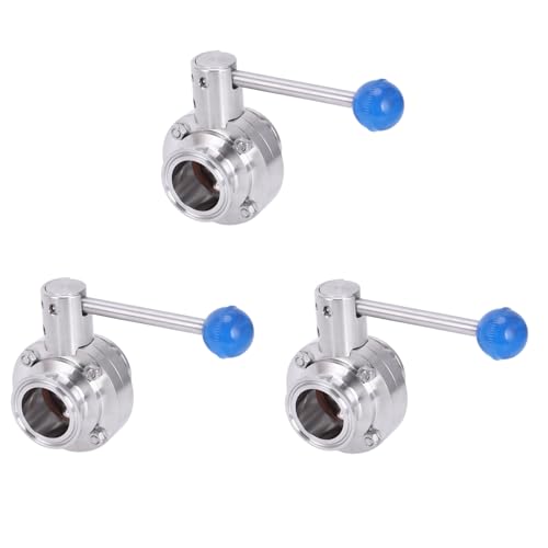 Rfeeuubft 3 x 38 mm Edelstahl Sanitär 3,8 cm Tri Clamp Butterfly Flow Control Ventil Homebrew Bier Molkerei Produkt Rfeeuubft 3 x 38 mm Edelstahl Sanitär 3,8 cm Tri Clamp Butterfly Flow Control Ventil Homebrew Bier Molkerei Produkt von Rfeeuubft