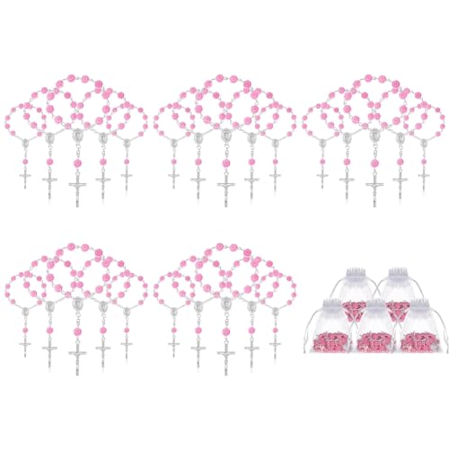 Rfeeuubft 30 Stück Taufrosenkranz Mini-Rosenkranz Taufgeschenke Finger-Taufrosenkränze Rosenförmige Perlen mit 30 Organzabeuteln Rfeeuubft 30 Stück Taufrosenkranz Mini-Rosenkranz Taufgeschenke Finger-Taufrosenkränze Rosenförmige Perlen mit 30 Organzabeuteln von Rfeeuubft