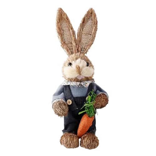 Rfeeuubft 32 cm Ostersimulation Hase Hausgarten Hase Dekoration Kreativer Strohhase Langlebig A von Rfeeuubft