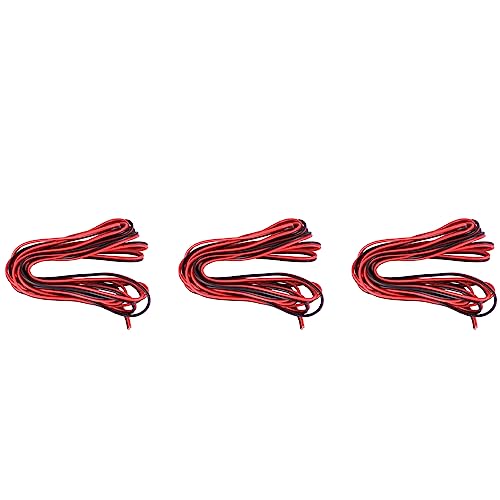 Rfeeuubft 3X 20 GAUGE PRO 3 Meter Rot Schwarz Zip Wire Awg Kabel Power Ground Stranded Copper Car von Rfeeuubft
