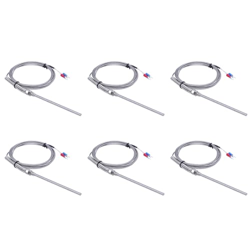 Rfeeuubft 6X K-Typ 0-800 Grad Celsius Thermoelementfuehler Sensor 2M 6.5Ft von Rfeeuubft