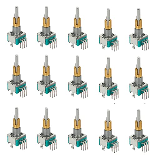 Rfeeuubft EC11EBB24C03 Dual-Encoder mit Schalter, 30 Positionierungsnummer, 15 Pulspunkt-Griff, 25 mm, 15 Stück Rfeeuubft EC11EBB24C03 Dual-Encoder mit Schalter, 30 Positionierungsnummer, 15 Pulspunkt-Griff, 25 mm, 15 Stück von Rfeeuubft