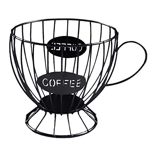 Rfeeuubft Kaffee Kapsel Aufbewahrungs Korb Kaffee Tasse Korb Kaffee Pad Organizer Halter Kaffee Pad Halter Kaffee ZubehöR (Schwarz) von Rfeeuubft