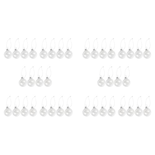 Rfeeuubft Klar DIY Kugeln Bruchsicher Stammlosen Kunststoff Xmas Ball Home Tree Decor Geschenk - 60Mm Menge: 40 von Rfeeuubft