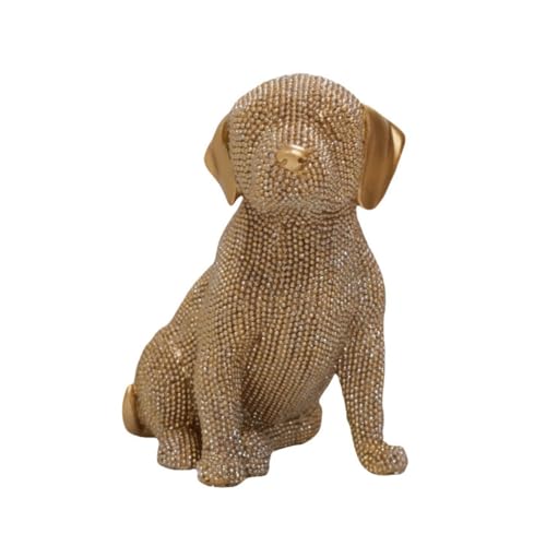 Rfeeuubft Nordisches Modernes Luxus-Neuprodukt, Punktperlen, Labrador, Heimtier, Hundedekoration, Kunstharz, Ornamente A von Rfeeuubft