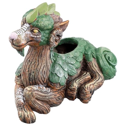 Rfeeuubft Pflanztöpfe mit Fantastischen Tieren, Sukkulenten-Pflanztöpfe, Gartenstatue, Kunstharz, Geschenke für Naturliebhaber B von Rfeeuubft