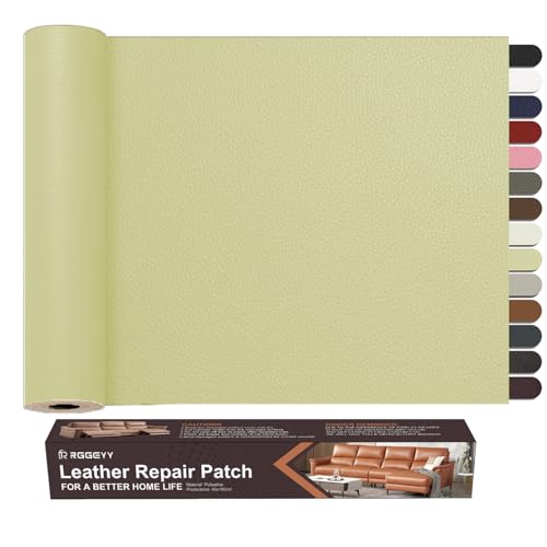 RggEyy Kunstleder Selbstklebend Beige, 40x160cm Leder Reparatur Set, Leder Patch, Selbstklebend Lederflicken Leather Repair für Sofa, Möbel, Autositze, Jacken, Handtaschen. von RggEyy