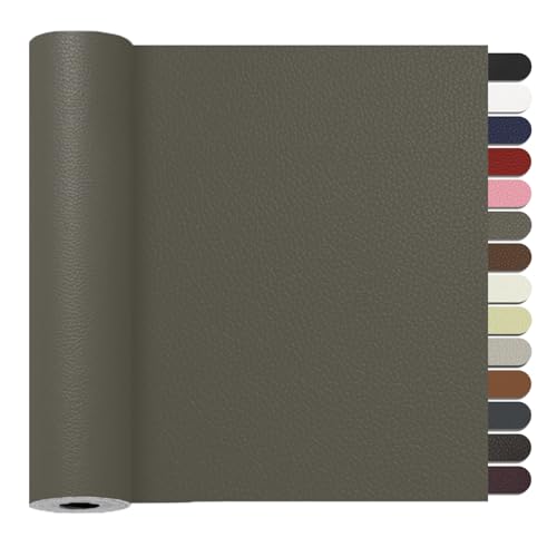 RggEyy Kunstleder Selbstklebend Grau, 60x120cm Leder Reparatur Set, Leder Patch, Selbstklebend Lederflicken Leather Repair für Sofa, Möbel, Autositze, Jacken, Handtaschen. von RggEyy