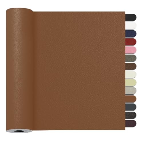 RggEyy Kunstleder Selbstklebend Hellbraun, 60x120cm Leder Reparatur Set, Leder Patch, Selbstklebend Lederflicken Leather Repair für Sofa, Möbel, Autositze, Jacken, Handtaschen. von RggEyy