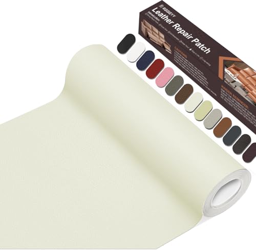 RggEyy Leder Reparatur Set Beige Weiß, 20 x 100 cm Kunstleder Selbstklebend, Lederflicken Selbstklebend, Kunstleder Reparaturset, Leder Patch für Sofa, Möbel, Autositze, Jacken, Handtaschen. RggEyy Leder Reparatur Set Beige Weiß, 20 x 100 cm Kunstleder Selbstklebend, Lederflicken Selbstklebend, Kunstleder Reparaturset, Leder Patch für Sofa, Möbel, Autositze, Jacken, Handtaschen. von RggEyy