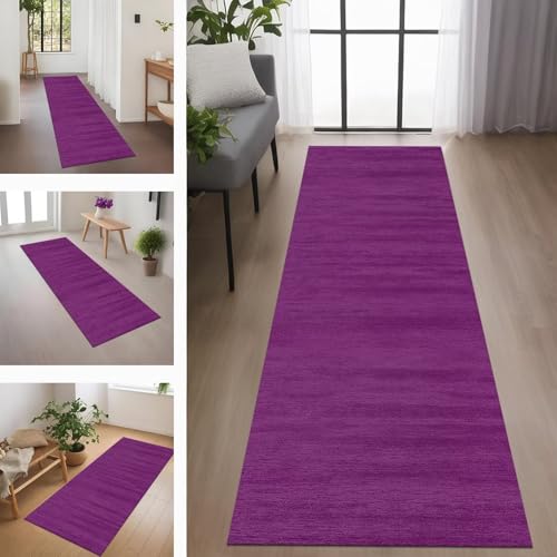 Rglxing Teppich Läufer Flur rutschfest Küchenteppich Fußmatte 100X100CM Waschbar Violett Teppichläufer Meterware Schmutzfangmatte Teppichläufer für Flur Küche Eingang Wohnzimmer Schlafzimmer von Rglxing