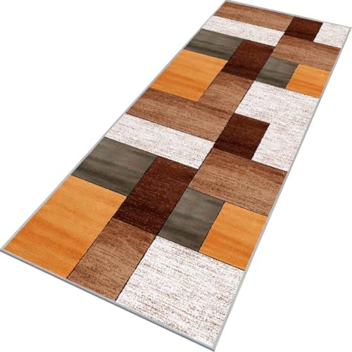 Rglxing Teppich Läufer Flur rutschfest Küchenteppich Fußmatte 100X200CM Waschbar Orange Braun Teppichläufer Meterware Schmutzfangmatte Teppichläufer für Flur Küche Eingang Wohnzimmer Schlafzimmer Rglxing Teppich Läufer Flur rutschfest Küchenteppich Fußmatte 100X200CM Waschbar Orange Braun Teppichläufer Meterware Schmutzfangmatte Teppichläufer für Flur Küche Eingang Wohnzimmer Schlafzimmer von Rglxing