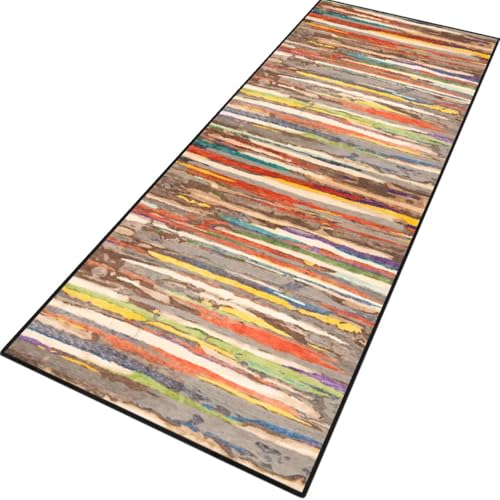 Rglxing Teppich Läufer Flur rutschfest Küchenteppich Fußmatte 100X350CM Waschbar Mehrfarbig Teppichläufer Meterware Schmutzfangmatte Teppichläufer für Flur Küche Eingang Wohnzimmer Schlafzimmer von Rglxing