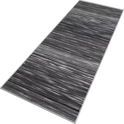 Rglxing Teppich Läufer Flur rutschfest Küchenteppich Fußmatte 100X400CM Waschbar Grau Teppichläufer Meterware Schmutzfangmatte Teppichläufer für Flur Küche Eingang Wohnzimmer Schlafzimmer von Rglxing