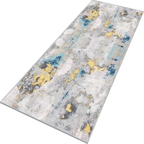 Rglxing Teppich Läufer Flur rutschfest Küchenteppich Fußmatte 100X500CM Waschbar Grau Blau Gelb Teppichläufer Meterware Schmutzfangmatte Teppichläufer für Flur Küche Eingang Wohnzimmer Schlafzimmer Rglxing Teppich Läufer Flur rutschfest Küchenteppich Fußmatte 100X500CM Waschbar Grau Blau Gelb Teppichläufer Meterware Schmutzfangmatte Teppichläufer für Flur Küche Eingang Wohnzimmer Schlafzimmer von Rglxing