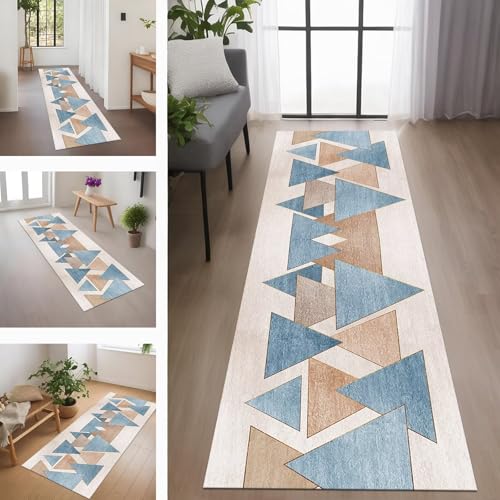 Rglxing Teppich Läufer Flur rutschfest Küchenteppich Fußmatte 110X500CM Waschbar Blau Braun Teppichläufer Meterware Schmutzfangmatte Teppichläufer für Flur Küche Eingang Wohnzimmer Schlafzimmer Rglxing Teppich Läufer Flur rutschfest Küchenteppich Fußmatte 110X500CM Waschbar Blau Braun Teppichläufer Meterware Schmutzfangmatte Teppichläufer für Flur Küche Eingang Wohnzimmer Schlafzimmer von Rglxing