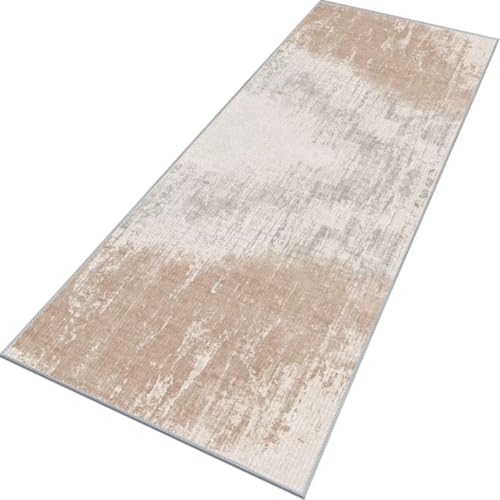 Rglxing Teppich Läufer Flur rutschfest Küchenteppich Fußmatte 120X180CM Waschbar Braun Grau Teppichläufer Meterware Schmutzfangmatte Teppichläufer für Flur Küche Eingang Wohnzimmer Schlafzimmer von Rglxing