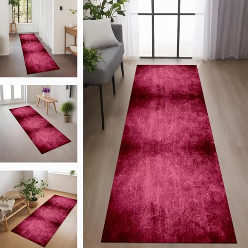 Rglxing Teppich Läufer Flur rutschfest Küchenteppich Fußmatte 120X180CM Waschbar Rot Teppichläufer Meterware Schmutzfangmatte Teppichläufer für Flur Küche Eingang Wohnzimmer Schlafzimmer von Rglxing