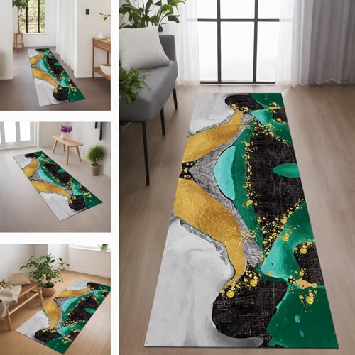 Rglxing Teppich Läufer Flur rutschfest Küchenteppich Fußmatte 120X180CM Waschbar Schwarz Grün Teppichläufer Meterware Schmutzfangmatte Teppichläufer für Flur Küche Eingang Wohnzimmer Schlafzimmer Rglxing Teppich Läufer Flur rutschfest Küchenteppich Fußmatte 120X180CM Waschbar Schwarz Grün Teppichläufer Meterware Schmutzfangmatte Teppichläufer für Flur Küche Eingang Wohnzimmer Schlafzimmer von Rglxing