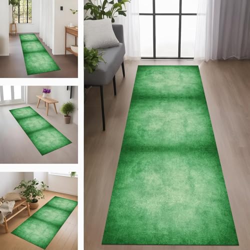 Rglxing Teppich Läufer Flur rutschfest Küchenteppich Fußmatte 40X150CM Waschbar Grün Teppichläufer Meterware Schmutzfangmatte Teppichläufer für Flur Küche Eingang Wohnzimmer Schlafzimmer von Rglxing