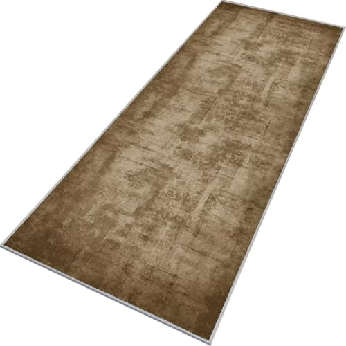 Rglxing Teppich Läufer Flur rutschfest Küchenteppich Fußmatte 40X280CM Waschbar Braun Teppichläufer Meterware Schmutzfangmatte Teppichläufer für Flur Küche Eingang Wohnzimmer Schlafzimmer von Rglxing