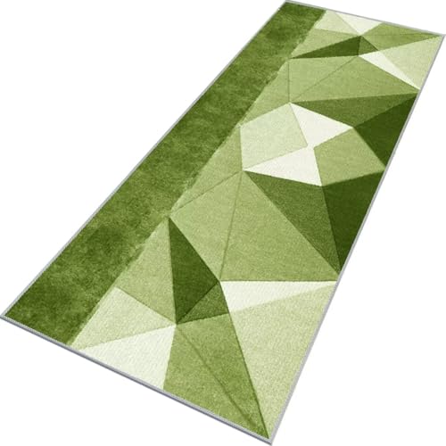 Rglxing Teppich Läufer Flur rutschfest Küchenteppich Fußmatte 40X300CM Waschbar Grün Teppichläufer Meterware Schmutzfangmatte Teppichläufer für Flur Küche Eingang Wohnzimmer Schlafzimmer von Rglxing