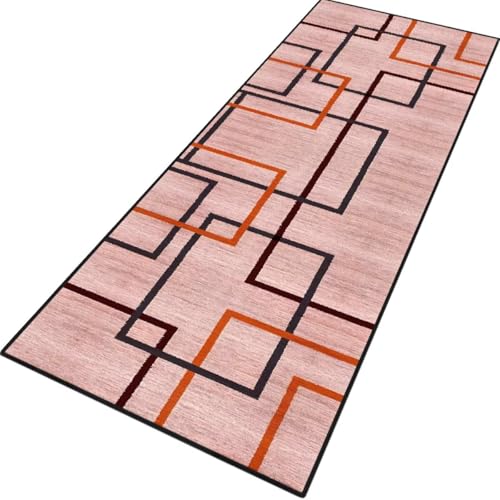 Rglxing Teppich Läufer Flur rutschfest Küchenteppich Fußmatte 40X60CM Waschbar Rot Orange Teppichläufer Meterware Schmutzfangmatte Teppichläufer für Flur Küche Eingang Wohnzimmer Schlafzimmer von Rglxing