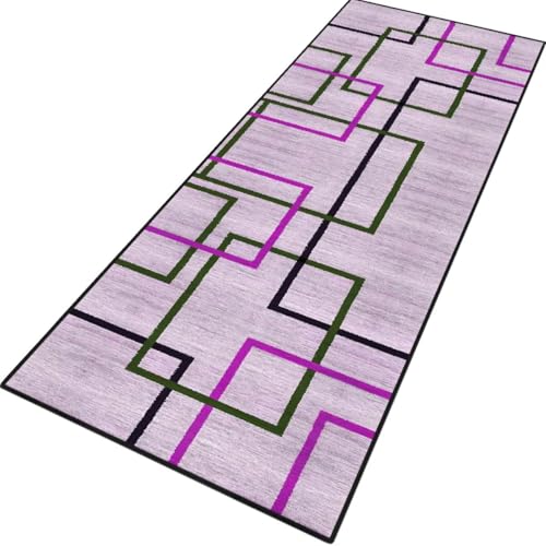 Rglxing Teppich Läufer Flur rutschfest Küchenteppich Fußmatte 40X60CM Waschbar Violett Grün Teppichläufer Meterware Schmutzfangmatte Teppichläufer für Flur Küche Eingang Wohnzimmer Schlafzimmer von Rglxing