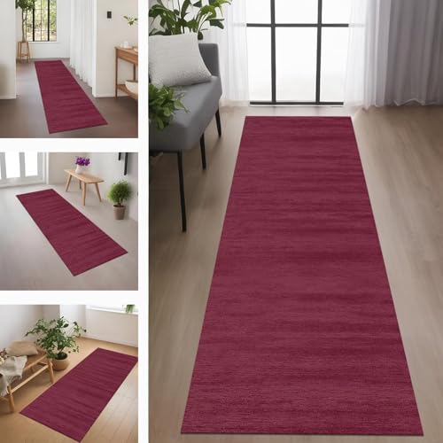 Rglxing Teppich Läufer Flur rutschfest Küchenteppich Fußmatte 40X90CM Waschbar Rosa Teppichläufer Meterware Schmutzfangmatte Teppichläufer für Flur Küche Eingang Wohnzimmer Schlafzimmer von Rglxing
