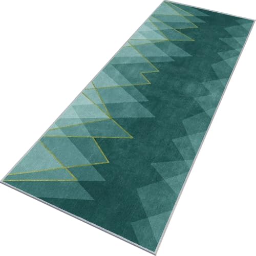 Rglxing Teppich Läufer Flur rutschfest Küchenteppich Fußmatte 50X240CM Waschbar Cyan Teppichläufer Meterware Schmutzfangmatte Teppichläufer für Flur Küche Eingang Wohnzimmer Schlafzimmer von Rglxing