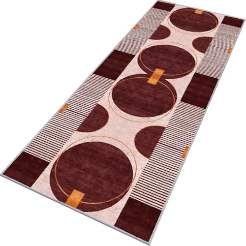 Rglxing Teppich Läufer Flur rutschfest Küchenteppich Fußmatte 50X250CM Waschbar Rot Teppichläufer Meterware Schmutzfangmatte Teppichläufer für Flur Küche Eingang Wohnzimmer Schlafzimmer von Rglxing