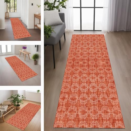Rglxing Teppich Läufer Flur rutschfest Küchenteppich Fußmatte 60X100CM Waschbar Rot Teppichläufer Schmutzfangmatte Teppichläufer für Flur Küche Eingang Wohnzimmer Schlafzimmer von Rglxing