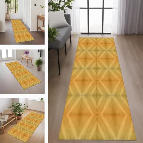 Rglxing Teppich Läufer Flur rutschfest Küchenteppich Fußmatte 60X120CM Waschbar Orange Braun Grün Teppichläufer Meterware Schmutzfangmatte Teppichläufer für Flur Küche Eingang Wohnzimmer Schlafzimmer von Rglxing