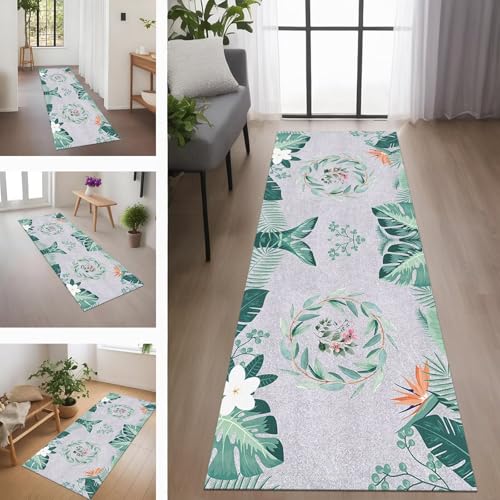 Rglxing Teppich Läufer Flur rutschfest Küchenteppich Fußmatte 60X150CM Waschbar Grau Grün Teppichläufer Meterware Schmutzfangmatte Teppichläufer für Flur Küche Eingang Wohnzimmer Schlafzimmer Rglxing Teppich Läufer Flur rutschfest Küchenteppich Fußmatte 60X150CM Waschbar Grau Grün Teppichläufer Meterware Schmutzfangmatte Teppichläufer für Flur Küche Eingang Wohnzimmer Schlafzimmer von Rglxing