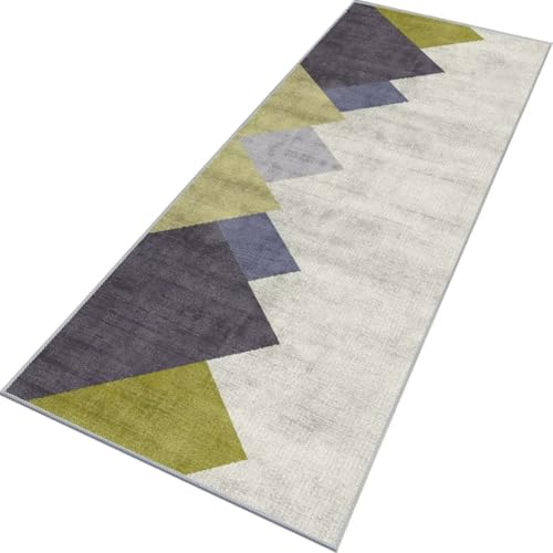 Rglxing Teppich Läufer Flur rutschfest Küchenteppich Fußmatte 60X90CM Waschbar Grün Blau Teppichläufer Meterware Schmutzfangmatte Teppichläufer für Flur Küche Eingang Wohnzimmer Schlafzimmer von Rglxing