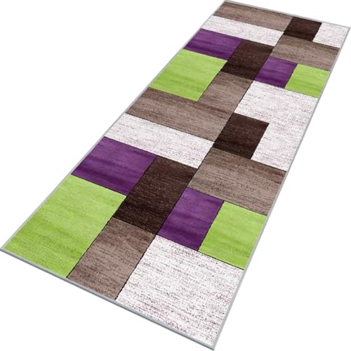 Rglxing Teppich Läufer Flur rutschfest Küchenteppich Fußmatte 60X90CM Waschbar Grün Violett Teppichläufer Meterware Schmutzfangmatte Teppichläufer für Flur Küche Eingang Wohnzimmer Schlafzimmer Rglxing Teppich Läufer Flur rutschfest Küchenteppich Fußmatte 60X90CM Waschbar Grün Violett Teppichläufer Meterware Schmutzfangmatte Teppichläufer für Flur Küche Eingang Wohnzimmer Schlafzimmer von Rglxing