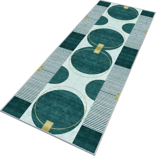 Rglxing Teppich Läufer Flur rutschfest Küchenteppich Fußmatte 90X120CM Waschbar Cyan Teppichläufer Meterware Schmutzfangmatte Teppichläufer für Flur Küche Eingang Wohnzimmer Schlafzimmer von Rglxing
