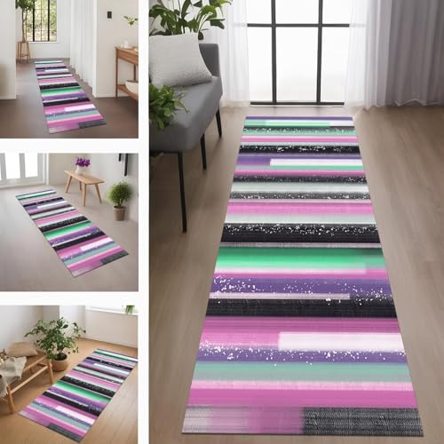 Teppich Läufer Flur rutschfest Küchenteppich Fußmatte 70X200CM Waschbar Schwarz Violett Rosa Teppichläufer Meterware Schmutzfangmatte Teppichläufer für Flur Küche Eingang Wohnzimmer Schlafzimmer Teppich Läufer Flur rutschfest Küchenteppich Fußmatte 70X200CM Waschbar Schwarz Violett Rosa Teppichläufer Meterware Schmutzfangmatte Teppichläufer für Flur Küche Eingang Wohnzimmer Schlafzimmer von Rglxing
