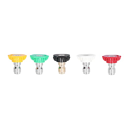5PCS 1 / 4in Pressure Washer Nozzle Tips | Stainless Steel Quick - Connect Nozzles for Hard - to - Reach Areas | 0° / 15° / 25° / 40° / 60° Spray Angles | Universal Fit for Most von Rhawuy