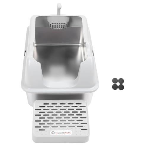Edelstahlkatze Katzentoilette | Extra großes geschlossenes Design -Splash -Schutz/Geruchsreduzierung | Lecksicher hoher Fußkissen für große Katzen/Multi -Cat -Häuser | Edelstahlkatze Katzentoilette | Extra großes geschlossenes Design -Splash -Schutz/Geruchsreduzierung | Lecksicher hoher Fußkissen für große Katzen/Multi -Cat -Häuser | von Rhawuy